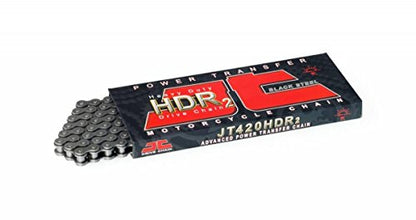 JT Chain JTC420HDR098SL (420 Series) Black Steel 98 Link Heavy Duty Non O-Ring Chain with Connecting Link - size: 98-Links