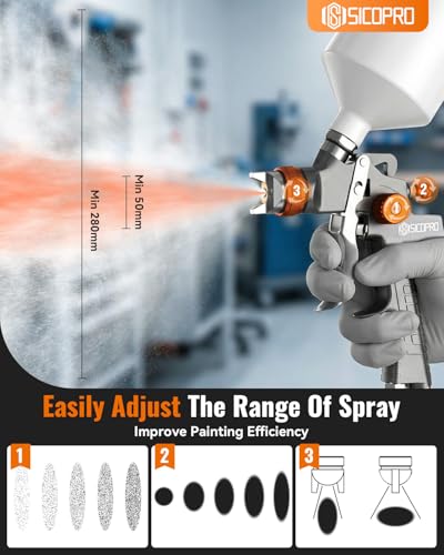 HVLP Spray Gun, Automotive Paint Gun, Spray Gun for Painting - color: Orange