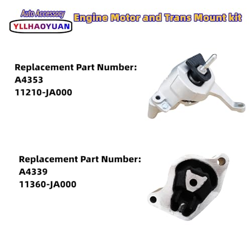 Yllhaoyuan Engine Motor Transmission Mounts Kit for Nissan Altima 2.5L - size: 2007-2017 Nissan Altima 2.5L