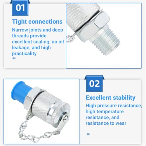 Hydraulic Test Coupling Adapter Kit High Pressure with Sealing Thread for Hose Fitting Oil Measuring Tool(NPT1/4) - size: NPT1/4