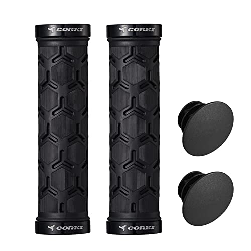 corki Mountain Bike Grips Lock On,Anti-Slip Shock Absorbing Bike Handlebar Grips