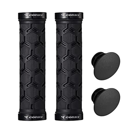 corki Mountain Bike Grips Lock On,Anti-Slip Shock Absorbing Bike Handlebar Grips