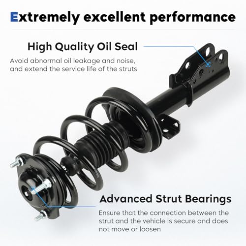 Front Struts w/Coil Spring Assembly Shock Absorber Fit for 07-12 GMC Acadia/08-12 Buick Enclave/07-10 Saturn Outlook/09-12 Chevy Traverse, All Models 3.6L V6 Gas Only, Replace for 172518