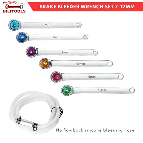 BILITOOLS Brake Bleeder Wrench Set, 7 8 9 10 11 12 MM Brake Bleeding Kit