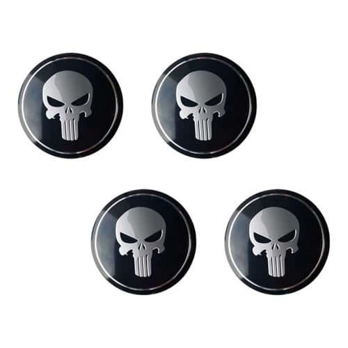 4 PCS Car Wheel Center Hub Cap Cover, 56MM/2.2Inch Metal Scratch-Proof Wheel Center Caps, Waterproof & Rustproof Automotive Center Caps, Universal for Cars Trucks (Black)