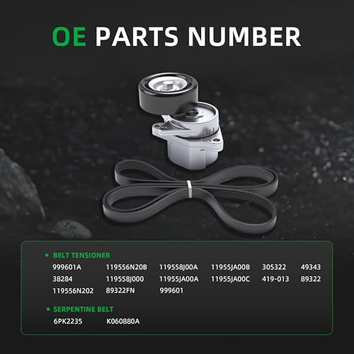 Belt Tensioner and Serpentine Belt Kit for Nissan Altima 2.5L L4 2007-2013 - size: for Altima 2007-2013