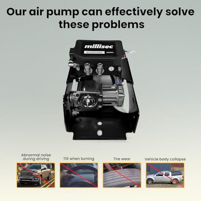 MILLISEC Wireless On Board Air Compressor For Trucks Pickups Trailers