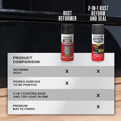 Rust-Oleum Stops Rust 2-in-1 Rust Reform & Seal Coating Spray, Black - size: 12 Ounce (Pack of 6), style: Aerosol