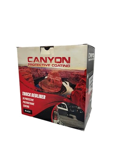 Canyon Black 1 Gallon Epoxy Spray-On Truck Bed Liner Kit w/Spray gun, Sprayable and Brushable - Easy to mix 3:1 - Mix, Shake and Apply