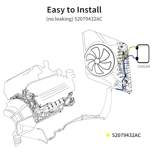 MuHize Transmission Oil Cooler Line Kit, OEM #52079432AC - size: Short-52079432AC
