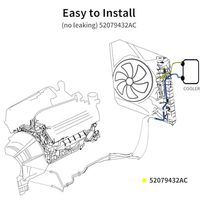 MuHize Transmission Oil Cooler Line Kit, OEM #52079432AC - size: Short-52079432AC