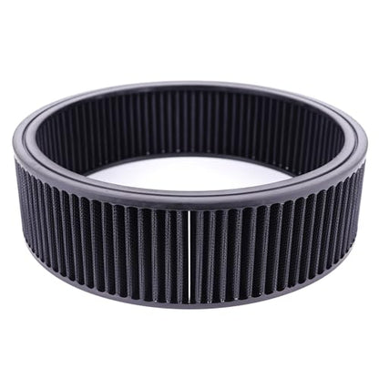 14"x4" Round Air Cleaner Filter Element High Flow (Black) - size: 14" x 4" Black