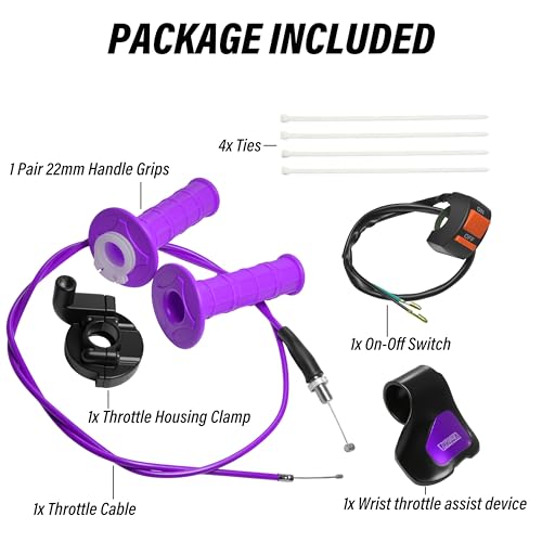 Universal Mini Bike Throttle Assembly&Cable Kit | Direct Replacement for Coleman BT200X,CT200U/EX,MB200&Predator 212cc/196cc Engines | Fits Most 7/8" Handlebar Mini Bikes with Cruise Control (Purple) - color: Purple