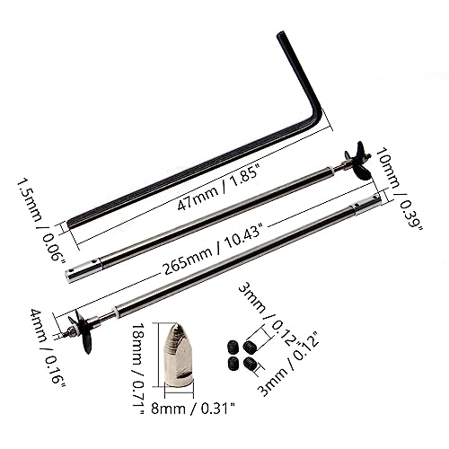 Fielect Drive Shaft w Propeller and Universal Joint for RC Boat, L250mm Shaft, L200mm Sleeve, D36mm Propeller, Fit for 2mm Motor Shaft - color: 2.00mm 25cm 20cm