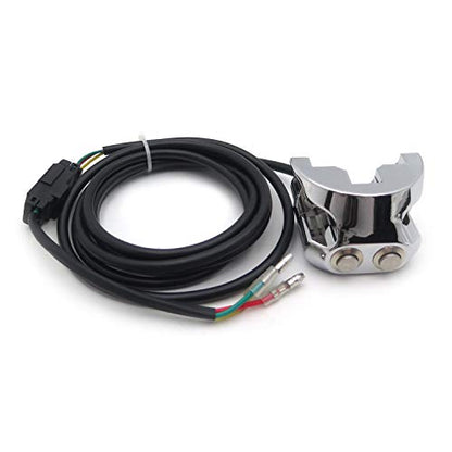 HTTMT- HTTMT Chrome 1" Handlebar Mounted Air Ride Switch Controller 3 Wire Compatible with Harley Davidson [P/N:TGHD-HBA006]