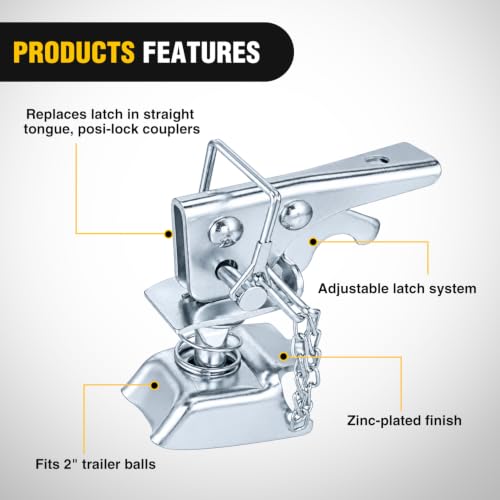 Nilight 2" Trailer Coupler Repair Kit with Chain 3500 lb Capacity - color: 2"/3500LBS