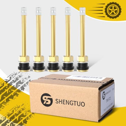 10 Piece TR572 Brass Valve Stems for Commercial Vehicles. Fits 0.748" Valve Hole Dia, Length 3.9'', Brass Colour - size: TR572 10pcs