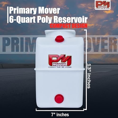 6 Quart Poly Hydraulic Replacement Reservoir – Poly Tank and Hydraulic Oil Tank for Power Units, Dump Trucks, Trailers, RVs and Boats