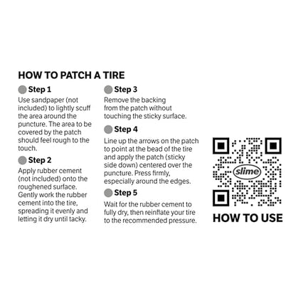 Slime 1029-A Tire Puncture Patch, Heavy Duty, Bias Ply, 4" Pack of 2 - size: 2-Count, style: Rubber Patch Kit