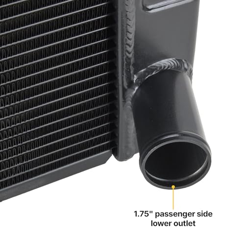 Aluminum Radiator Universal for Chevy SBC BBC, 22", Dual Row, Black - size: 22 Inch