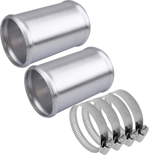 AC PERFORMANCE OD 2.5" Aluminum Tube Hose Joiner 2PCS with Clamps - size: 2.5" (63mm) - 2PCS