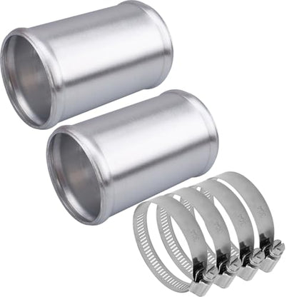 AC PERFORMANCE OD 2.75" Aluminum Tube Hose Joiner 2PCS with Clamps - size: 2.75" (70mm) - 2PCS