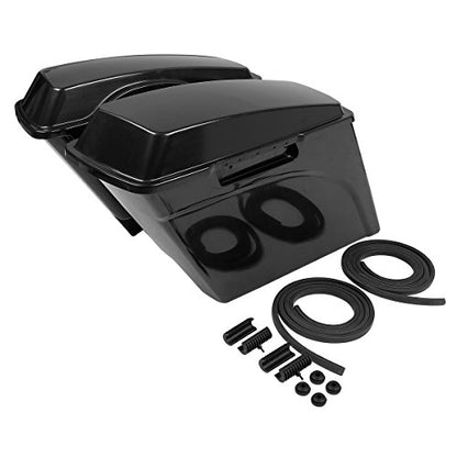 TCMT Unpainted 5" Stretched Extended Hard Saddlebags Fit For Harley Touring Models CVO Road Glide Road King Street Glide Electra Glide Ultra Classic 1994-2013 - color: Unpainted Black(No Latches)