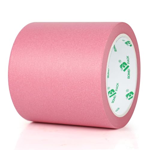 BOMEI PACK Wide Pink Painters Tape 4 Inches x 30 Yards, 3D Tape, 3D Printing Tape for Laser Cutting, 21-Day Clean Removal Wide Masking Tape - color: Pink