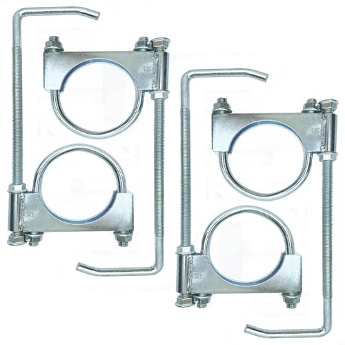 2.5" Universal Exhaust Clamp With Hanger, Muffler Hanger, 4 Pack - size: 2.5 Inch-4 PACK