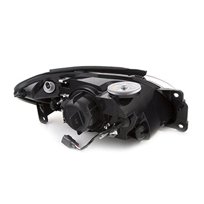 PERDE Headlights Compatible with 1998-2003 Ford Escort ZX2 Coupe Black Housing Headlamps Set Right Passenger And Left Driver Set