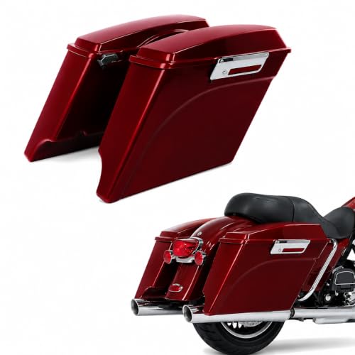 Green-L ABS 5" Stretched Saddlebag Fit for Harley Touring 1993-2013 - color: Red 2#
