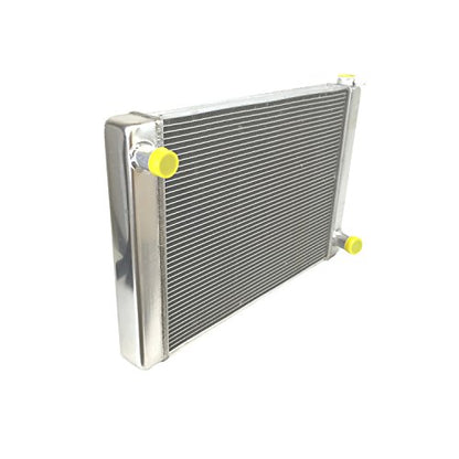 JSD G168 2 Row Single Pass Aluminum Racing Radiator Overall 28" x19" x3" Compatible with Chevy GM SBC BBC - size: 28" x19" x3"