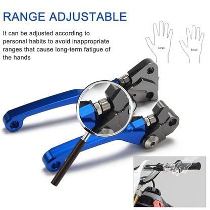 Motorcycle Brake Clutch Lever Pivot Levers Set Adjustable CNC for YZ85 2015-2025 YZ65 2018-2025 YZ 65 85 Dirt Pit Bike Blue - color: Blue