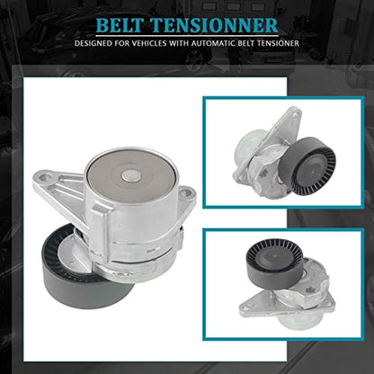 IRONTEK 9497331 Belt Tensioner Pulley Assembly fit for Volvo (2000-2005 C70/ 2000 S40/ 2001-2009 S60/ 1998-2000 S70/ 2004-2006 XC90) #30757057 31251250 9125571 534010310 - size: 9497331