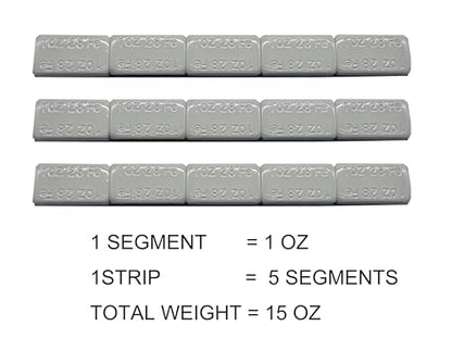 1 oz, Grey, 15 pcs, Wheel Adhesive Stick-on Weight Mellow Style WW-100RG15 - color: Grey, size: 1oz - 15 pcs
