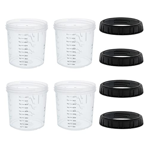 Master Paint System MPS, 4 Pack Set of Standard Size 20 Ounce (600ml) - size: 20 Ounce Hard Cup Set