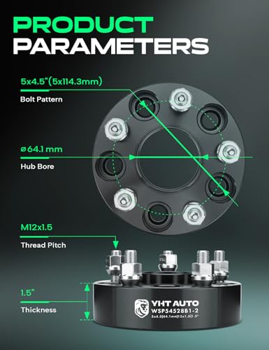YHTAUTO 5x4.5 Hub Centric Wheel Spacers 1.5 Inch for Acura, Honda - size: 1.5 Inch Thickness, style: 2 PCS