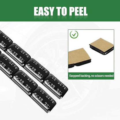 1oz Adhesive Wheel Weights, 1 oz Black Stick on Wheel Weights,A Box of 18 Strip, 4 Segments one piece (72 Oz Pack) - color: Black, size: 1oz-72PCS