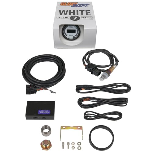 GlowShift White 7 Color Digital Wideband Air Fuel Gauge Kit, 2-1/16" 52mm