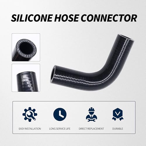 ID 3/4" 90° Degree Elbow Silicone Hose Coupler Black - size: 3/4" (19mm) 90 Degree 3-Ply