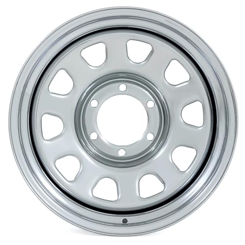 Rough Country 15x8 Polished Chrome Steel Wheel - 5x5.5, 19mm Offset, 4.25 Bore, Classic Off-Road Rim for Trucks, Jeeps & SUVs - size: 15x8 - 5x5.5, -19mm