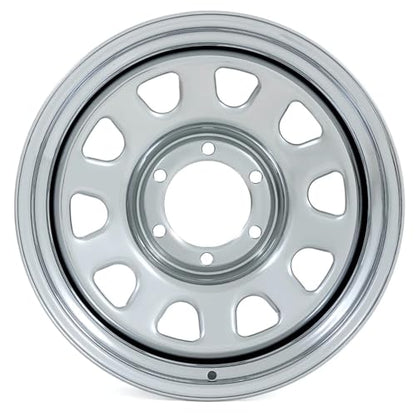 Rough Country 16x8 Polished Chrome Steel Wheel - 6x5.5, 12mm Offset, 4.25 Bore, Classic Off-Road Rim for Trucks, Jeeps & SUVs - size: 16x8 - 6x5.5, -12mm