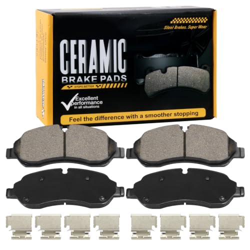 D1774 Front Ceramic Brake Pads Kit Fit For Ford Transit-150 2015-2021, For Transit-250 2015-2021, For Transit-350 2015-2024 - style: HZ1774
