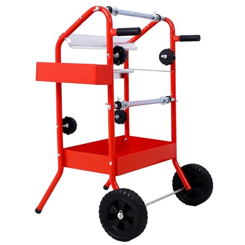 18” Multi-Roll Masking Paper Dispenser with Storage Tray - color: Red