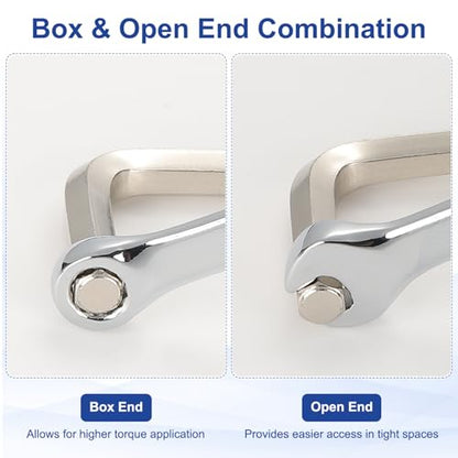 HARFINGTON 2pcs Combination Wrench 13mm Metric 12-Point Box and Open End - size: 13mm