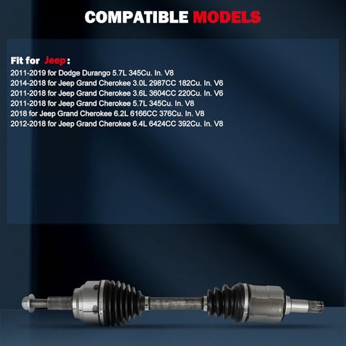 CCIYU Front Left CV Axle Drive Shafts for Jeep Grand Cherok- 2011-2022 - size: 17-5786