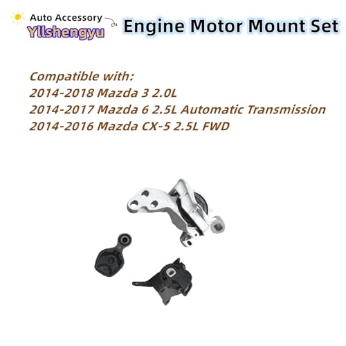 Engine Motor Mount Kit for Mazda 3/Mazda 6 2014-2018 2.0L - size: Mazda 6 2014-2017 2.5L