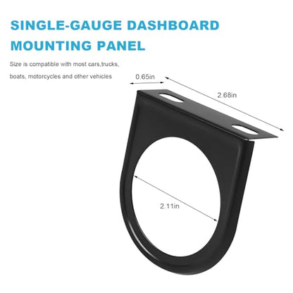 Single Gauge Mounting Panel, 2.1 Inch Single Hole Automotive Meter Gauge Pillar Mount Pod Holder, Metal Dashboard Gauges Mounting Panel Bracket for Cars Trucks Boats - color: 1 PCS