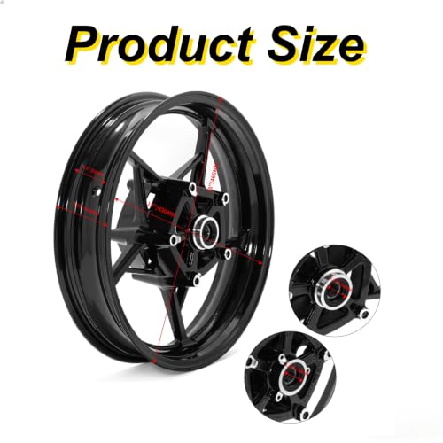 17"x3.5" Front Wheel Rim for Kawasaki Ninja 650 Z650 2017-2025 - color: Black, size: Ninja 650 Z650 2017-2025 Z900 2017-2024