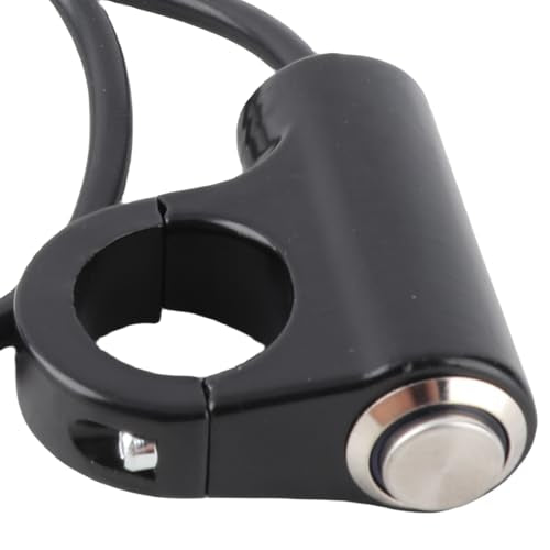 Handlebar ON/Off Switch, DC 10-12V to AC 220V Motorcycle 7/8” Start Button Weatherproof Aluminum Handlebar Light Switch (A Style Self Reset Button)